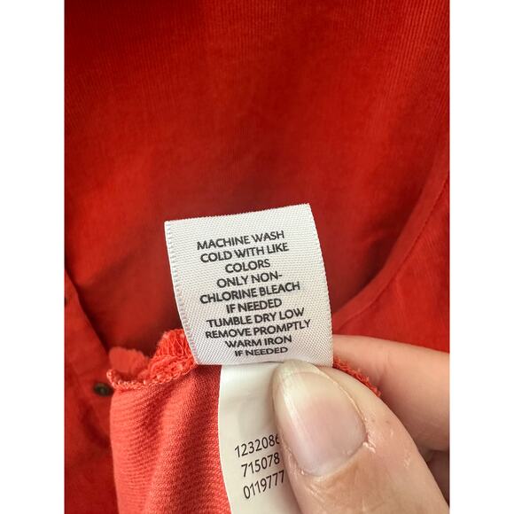 J. JILL | Orange Corduroy Button Down Shirt 100% Cotton | Size Medium - Picture 7 of 7